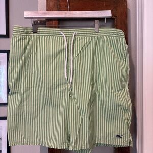 Vineyard Vines Green Striped Swim Trunks